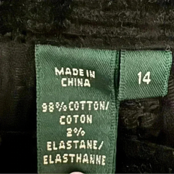 Ralph Lauren Black Corduroy Bootcut Jeans Size 14 - Picture 5 of 5